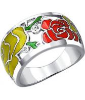 Серебряное кольцо SOKOLOV 94010538_s с эмалью с фианитами