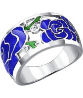 Серебряное кольцо SOKOLOV 94010539_s с эмалью с фианитами