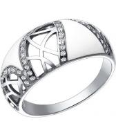 Серебряное кольцо SOKOLOV 94011036_s с эмалью с фианитами