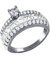 Серебряное кольцо SOKOLOV 94011128_s с эмалью с фианитами