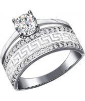 Серебряное кольцо SOKOLOV 94011132_s с эмалью с фианитами