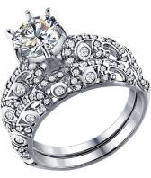 Серебряное наборное кольцо SOKOLOV 94011194_s с фианитами