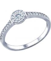 Серебряное помолвочное кольцо SOKOLOV 94011444_s с фианитами