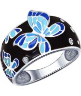 Серебряное кольцо SOKOLOV 94011493_s с эмалью с фианитами