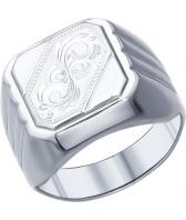 Мужская серебряная печатка перстень СОКОЛОВ 94011507_s