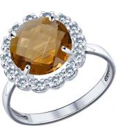 Серебряное кольцо SOKOLOV 94011525_s с ювелирным стеклом, фианитами