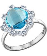 Серебряное кольцо SOKOLOV 94011526_s с ювелирным стеклом, фианитами