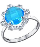 Серебряное кольцо SOKOLOV 94011527_s с ювелирным стеклом, фианитами