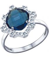 Серебряное кольцо SOKOLOV 94011528_s с ювелирным стеклом, фианитами
