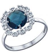 Серебряное кольцо SOKOLOV 94011530_s с ювелирным стеклом, фианитами