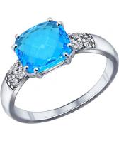 Серебряное кольцо SOKOLOV 94011727_s с эмалью с ювелирным стеклом, фианитами