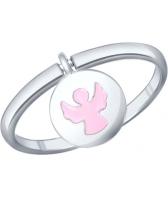 Серебряное кольцо на рождение ребенка SOKOLOV 94011815_s с эмалью