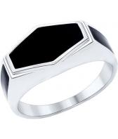 Мужская серебряная печатка перстень SOKOLOV 94011938_s с эмалью