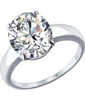 Серебряное помолвочное кольцо SOKOLOV 94012074_s с фианитом