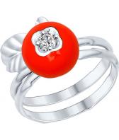 Серебряное кольцо SOKOLOV 94012193_s с эмалью с фианитом