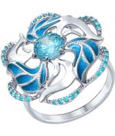 Серебряное кольцо SOKOLOV 94012328_s с эмалью с фианитами