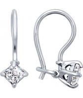 Детские серебряные серьги SOKOLOV 94020581_s с фианитами