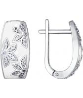 Серебряные серьги SOKOLOV 94020729_s с эмалью, фианитами