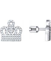 Серебряные серьги-пусеты (гвоздики) SOKOLOV 94021334_s с фианитами