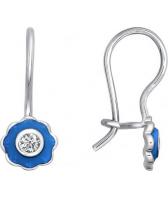 Детские серебряные серьги SOKOLOV 94021636_s с эмалью, фианитами
