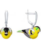 Серебряные серьги SOKOLOV 94021698_s с эмалью