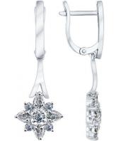 Серебряные длинные серьги СОКОЛОВ 94021949_s с фианитами
