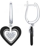 Серьги из керамики SOKOLOV 94022121_s с фианитами