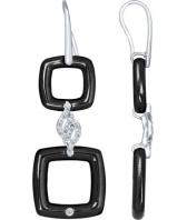 Длинные серьги из керамики SOKOLOV 94022132_s с фианитами