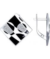 Серебряные серьги SOKOLOV 94022332_s с эмалью, фианитами