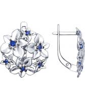 Серебряные серьги круглые SOKOLOV 94022479_s с фианитами