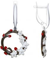 Серебряные серьги круглые SOKOLOV 94022506_s с эмалью