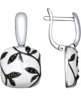 Серебряные серьги SOKOLOV 94022554_s с эмалью, фианитами