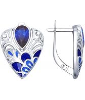 Серебряные серьги SOKOLOV 94022574_s с эмалью, фианитами