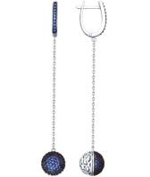 Серебряные длинные серьги SOKOLOV 94022671_s c фианитом