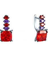 Серебряные серьги Element47 by JV AES34966W с цирконием