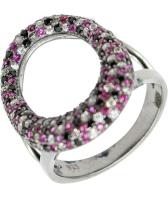 Серебряное кольцо Element47 by JV ARS103192W с цирконием