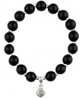 Мужской стальной браслет бижутерия Mr.Jones BNS052 из бусин с агатами