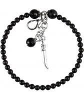 Мужской браслет из бусин Mr.Jones BNS081 с шунгитом