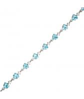 Серебряный браслет цепь Ювелирные Традиции, украшение Br620-011-18T с топазами, фианитами