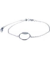 Серебряный браслет цепь Element47 by JV CAB966 с цирконием