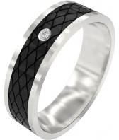 Мужское серебряное обручальное парное кольцо Graf Кольцов D-13M-1F/S с фианитом