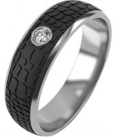 Серебряное обручальное парное кольцо Graf Кольцов D7-KB-1-1F/S с фианитом