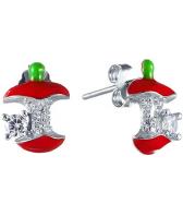 Детские серебряные серьги Element47 by JV DJ029-EARRING с эмалью, цирконием