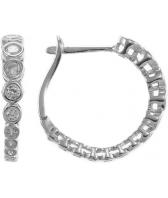 Серебряные серьги кольца конго Национальное Достояние Ec6829r-nd с цирконами