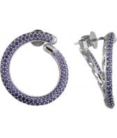 Серебряные серьги круглые Element47 by JV FNE00470W с цирконием