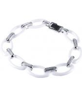 Женский керамический браслет цепь Element47 by JV G-TC-B098-1 с цирконием