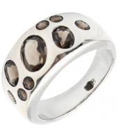 Серебряное кольцо Element47 by JV GRE3038-RING c раухтопазами