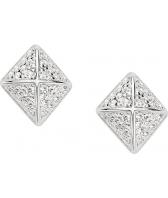 Серебряные серьги-пусеты (гвоздики) Fossil JFS00374040 с кристаллами