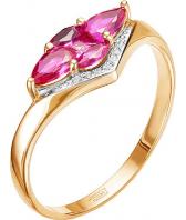 Золотое кольцо Ювелирные Традиции, изделие K112-4040R с рубинами, бриллиантами