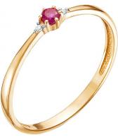 Кольцо из золота Ювелирные Традиции K112-4072RKOR с корундом, бриллиантами